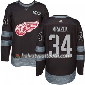 Miesten NHL Detroit Red Wings Pelipaita Petr Mrazek 34 1917-2017 100th Anniversary Adidas Musta Authentic